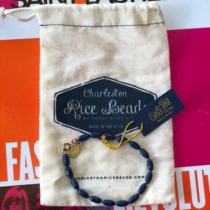 Charleston Rice Bead Bracelet (True Navy)